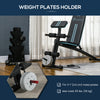 Soozier Foldable Press Bench Adjustable Dumbbell, Weight Training Bench Exercises Gym Chair, Black & Red