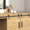 Mini Sliding Barn Door Hardware Kit for Double Doors, TV Stands, Cabinet Barn Door Hardware Kit, Fit 17.7