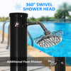 5.3 Gallons Solar Shower with Rotating Rainfall, Temperature Adjustment, 2 Section Outdoor Shower for Backyard, Black