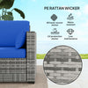 3-Seater Outdoor Sofa with Cushions, PE Rattan Conversation Patio Couch with Pillows for Garden, Poolside