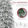 6ft Pencil Flocked Artificial Christmas Tree with 600 Branch Tips, Auto Open and Steel Base