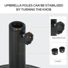 Umbrella Base, Heavy Duty Concrete Base Holder with Steel Pole, Round Parasol Stand for Patio, Outdoor, Backyard, Black