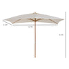 Patio Umbrella Market Patio Sun Umbrella Rectangle Cream White