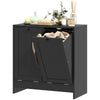 Tilt-Out Laundry Storage Cabinet, Modern Laundry Hamper with 2 Compartments for Bathroom Washroom, Black