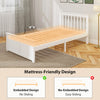 Pine Twin Bed Frame, Wood Storage Bed Frame with Drawers, Wood Slat Support, No Box Spring Needed, Easy Assembly, White