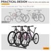 3-Bike Bicycle Floor Parking Rack Cycling Storage Stand Ground Mount Garage Organizer for Indoor and Outdoor Use, Black