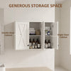 Modern Medicine Cabinet Wall Mounted, Bathroom Wall Cabinet with 3 Doors and Adjustable Shelves, White