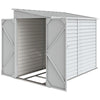 4.6' x 9' Steel Outdoor Storage Shed, Lean to Shed, Metal Tool House with Foundation Kit, Lockable Doors, Gloves and 2 Air Vents for Backyard, Patio, Lawn