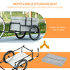 Steel Trailer for Bike, Bicycle Cargo Trailer with Storage Box, Safe Reflectors, Max Load 88LBS
