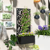 Raised Garden Bed with Trellis, Outdoor Privacy Screen with Planter Box, 24