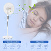 Standing Floor Fan with Remote Control, Stand Up Cooling Fan, Tall Pedestal Electric Fan for Home Bedroom, White