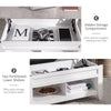 Lift Top Coffee Table with Hidden Storage Compartment and Open Shelves, Lift Tabletop Pop-Up Center Table for Living Room
