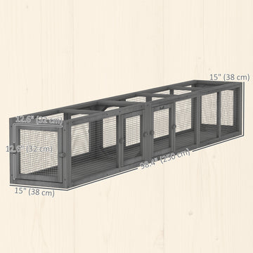 Cat Tunnel, Outdoor Cat Enclosure with Combinable Design, 8 Doors, 98