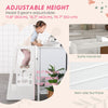Qaba Toddler Kitchen Helper 2 Step Stool with Adjustable Height Platform and Safety Rail, White