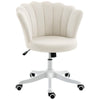 Office Chair, Armless Swivel Desk Chair with Adjustable Height, Backrest, Tilt Function for Office, Vanity, Cream