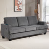 3 Seater Sofa with USB Ports & Cup Holders, Chenille-Feel Upholstered Couch for Living Room