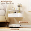 Floating Nightstand Set of 2, Wall Mounted Bedside Table with Drawer and Shelf, Small Night Stand for Bedroom