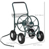 Garden Hose Reel Cart, Portable Hose Organizer with Hose Guide System, 4 Wheels & Storage Basket for Yard, Garden, Farm