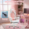 Cute Racing Gamer Chair, PU Leather Gaming Chair with Footrest, Headrest and Lumbar Support, Pink
