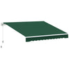 12' x 8' Retractable Awning Patio Awnings Sun Shade Shelter with Manual Crank Handle, UV & Water-Resistant Fabric and Aluminum Frame for Deck Balcony Yard