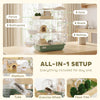 Large Hamster Cage, 3 Tiers Acrylic Hamster Habitat with Water Bottles, Running Wheel for Pet Mice, Dwarf Hamster