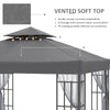 10'x10' Garden Gazebo Patio Canopy Portable Party Event Backyard w/ Mosquito Netting, Grey