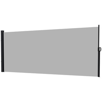 13' x 6' Retractable Side Awning, Outdoor Privacy Screen for Garden, Hot Tub, Balcony, Terrace, Pool, Light Grey