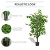 4.5ft Ficus Artificial Plant with Realistic Leaves, Potted Fake Tree for Home Office Indoor Decor, Green