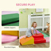 Qaba 6-Piece Soft Play for 12-36 Months Toddlers to Climb, Crawl, Slide, Red, Pink