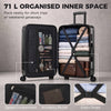 24-Inch Expandable Luggage, Hardshell Suitcase with Spinner Wheels, Top Handle, Side Handle, TSA Lock, Black