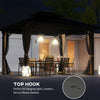 10' x 12' Hardtop Gazebo, Sun Shelter with Double Tier Metal Roof, Mosquito Netting, and Hanging Hook, Dark
