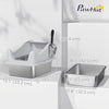Cat Litter Box Stainless Steel with Metal Litter Scoop, Never Absorbs Odors, Anti Leakage, 17
