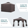10' x 10' Patio Gazebo Outdoor, Canopy Shelter with Double-tier Roof, Pavilion Sidewalls for Garden Events