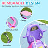 Qaba 3 in 1 Kids Push Car Toddler Sliding Car, Foot to Floor Design with Music, Light, Handle, Removable Canopy, Pink