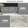 110cm Rectangle Outdoor Bar Table with Built-in Footrest, Slatted Top, Grey