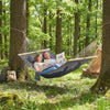 Outdoor Hammock Padded Camping Hammock with Pillow & Spreader Bars 200 x 140 cm Grey