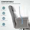 High Back Office Chair, Reclining Desk Chair with Footrest, Swivel Base, Rolling Wheels, Light Grey
