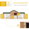 Large Rabbit Hutch Wood Bunny Cage Outdoor Guinea Pig House with Double Runs Slide Out Tray Ramps, 83