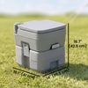 Portable Toilet for Adults, Travel Toilet with 2 Detachable Tanks, Camping Toilet for Trips, 5.3 Gallon (20L), Grey