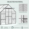 16' x 8' Aluminum Polycarbonate Greenhouse Walk-in Garden Greenhouse Kit with Adjustable Roof Vent, Rain Gutter and Sliding Door for Winter, Black