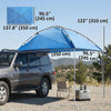 Car Awning Camping Tailgate Tent for SUV, 3000mm Waterproof Car Side Awning with Carry Bag, Light Blue