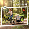 2-Seat Child Bike Trailer for Kids with a Strong Steel Frame, 5-Point Safety Harnesses, & Comfortable Seat, Green