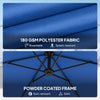 9.7 ft Offset Patio Umbrella with Water/Sand Fillable Weights, Garden Hanging Parasol with Locking Latch, Navy Blue