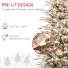 7.5' Pre Lit Arctic Fir Artificial Flocked Christmas Trees, with Snow Branches, Warm White UL Listed Clear Lights