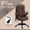 Reclining Massage Office Chair, Executive Office Chair with High Back, Swivel Wheels, Brown