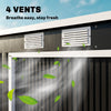 7' x 4' Galvanised Steel Garden Shed, with Foundation Kit -, Dark Grey