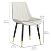 Dining Chairs Set of 2, Modern Kitchen Chair with PU Leather Upholstery and Steel Legs for Living Room, Bedroom