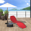 Folding Outdoor Lounge Chair, Portable Reclining Beach Lounger with Breathable Mesh Fabric, Sun Lounge Bed Camping Cot for Patio, Garden, Poolside, Red