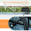 Steel Trailer for Bike, Bicycle Cargo Trailer with Foldable Storage Box and Safe Reflectors, Max Load 88LBS, Black