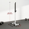 Soozier Adjustable Barbell Rack Stable Power Squat Stand Portable 2 Bars Barbell Holder Weight Rack, Black and White